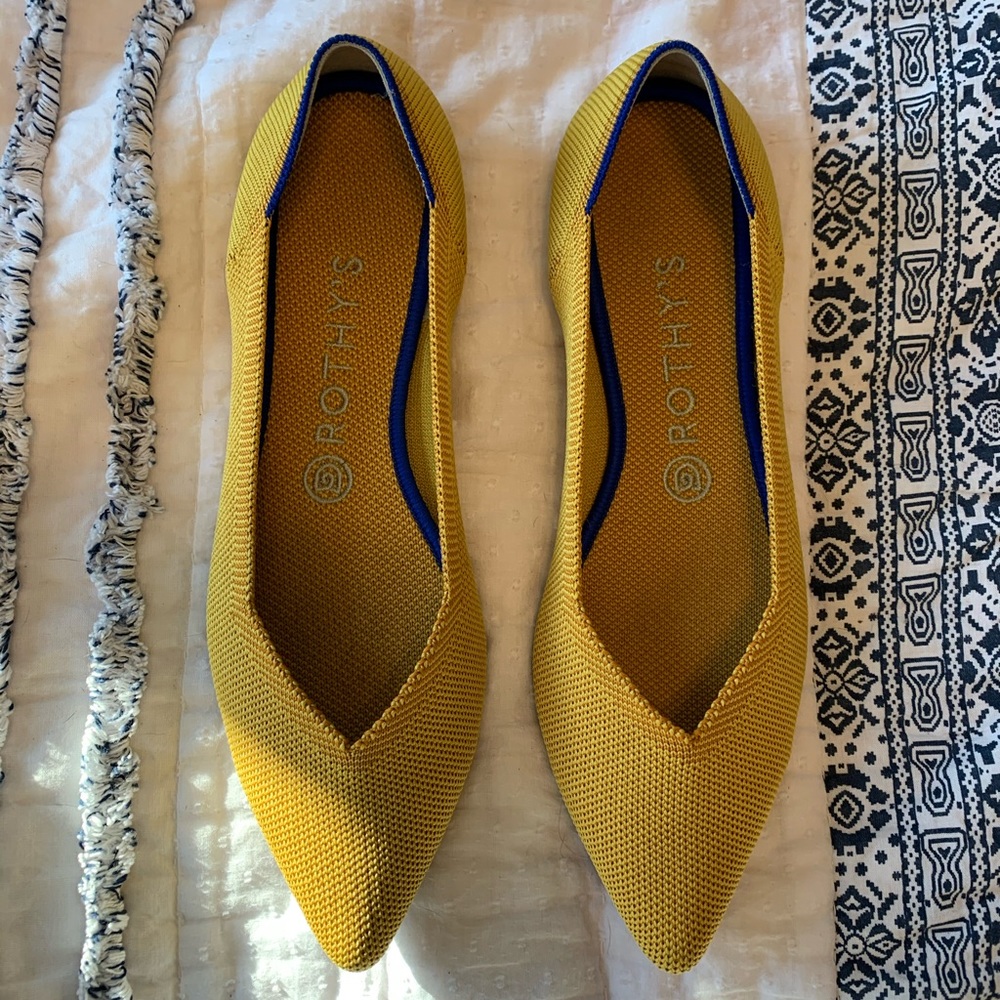 Rothy’s The Point flats in Marigold Size 9
